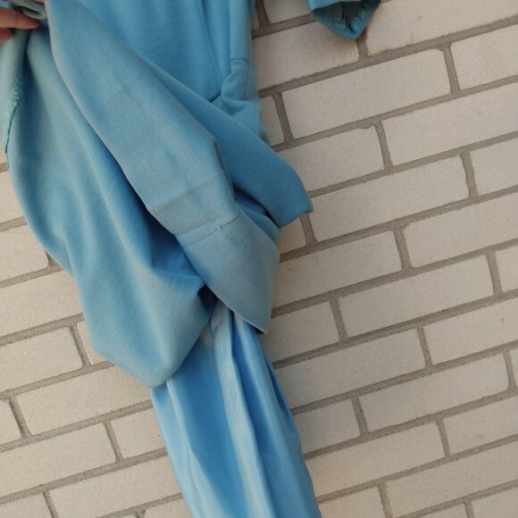 Vintage 60s Dress 36" Bust 28.5" Waist Blue Knit Fashion Wear Toronto - Picture 9 of 16